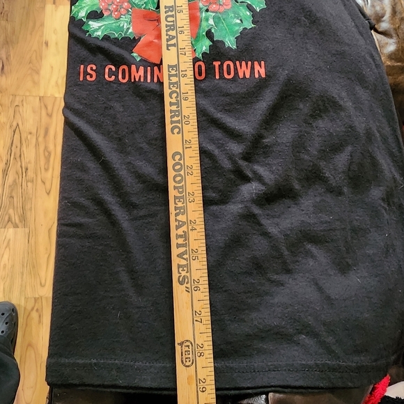 Christmas Cat T-shirt Men's 2XL Claws Is Coming To Town Holiday Time Black XXL - Picture 5 of 6